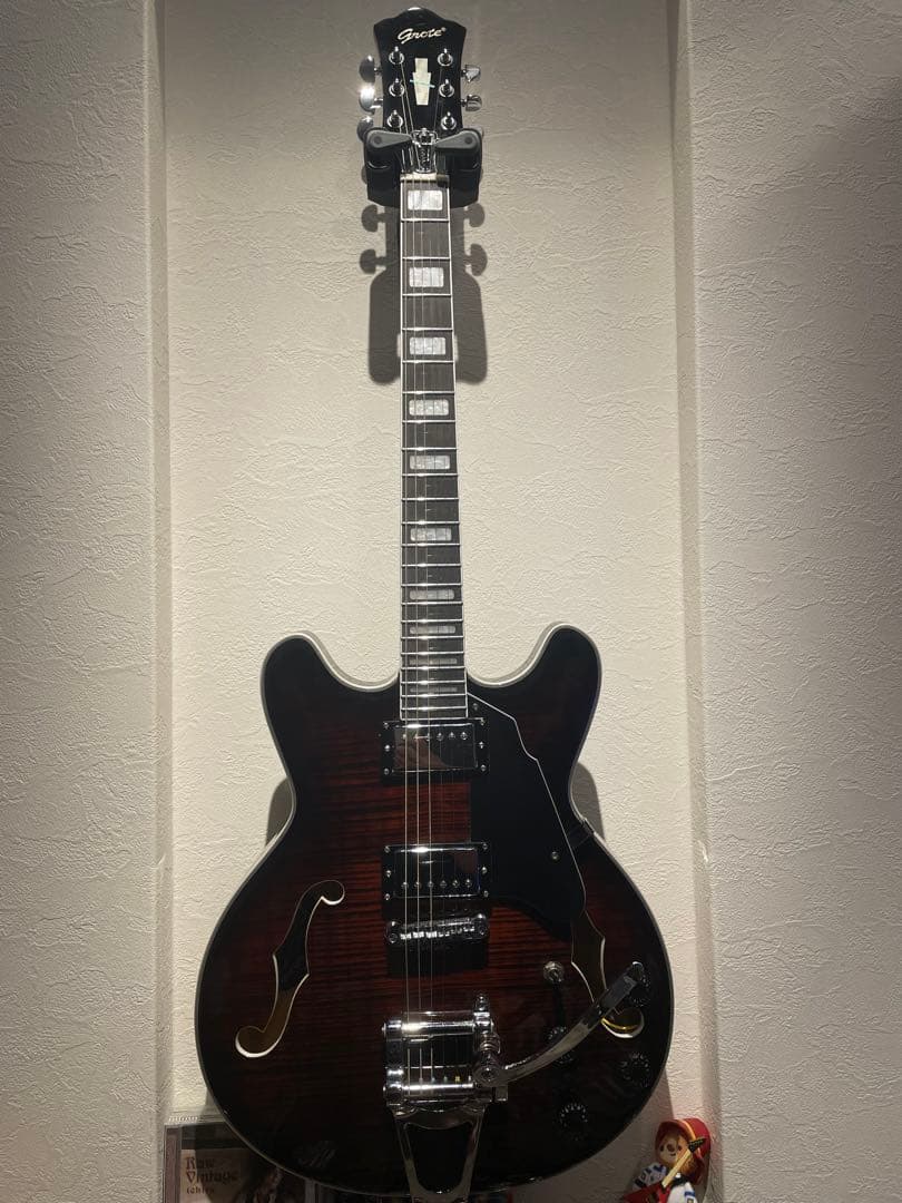 Grote エレキギター ブラウン セミホロウボディ