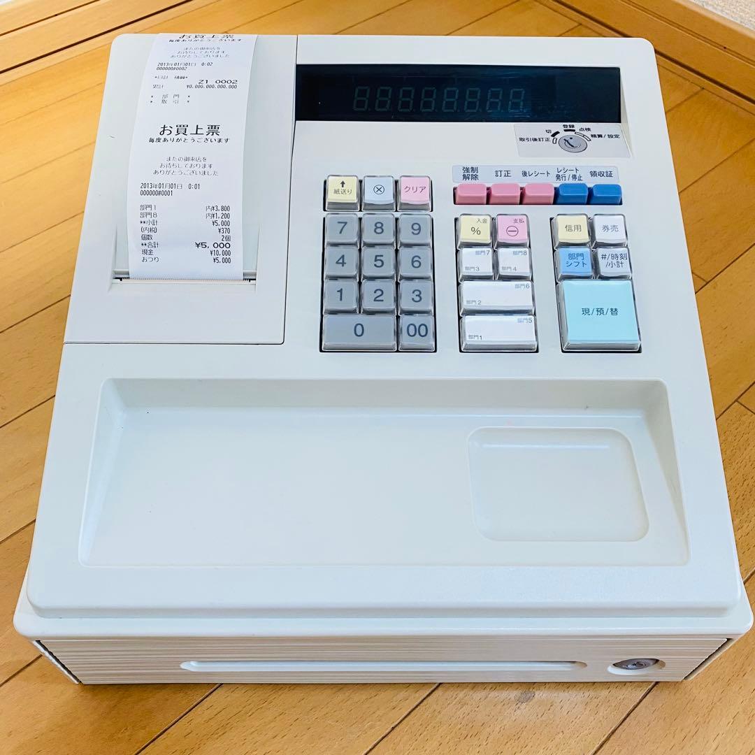 【美品】SHARP シャープ レジスター XE-A147 ホワイト 中古 現状品