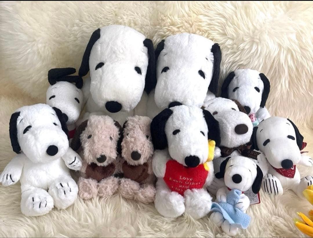 スヌーピー ぬいぐるみ　まとめてセット　新品　mocoブラウンBD HUGHUG