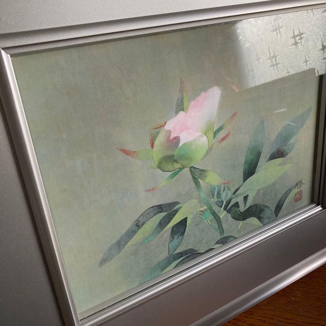 松本 勝 芍薬 日本画 5号 絵画