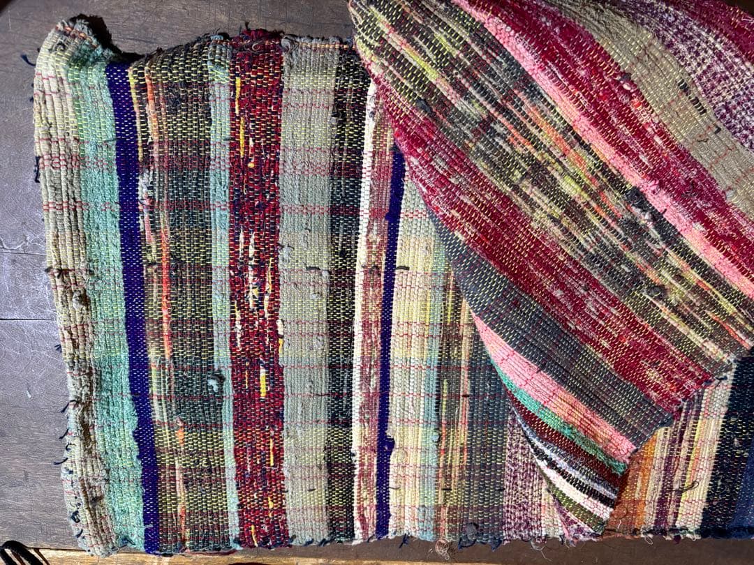 古布　裂織　35×120cm ボロ　アンティーク　ヴィンテージ　裂き織り