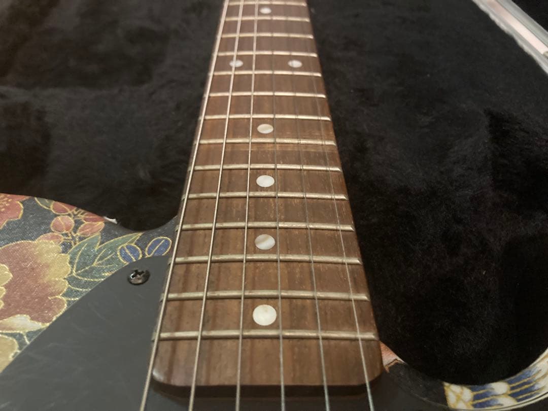 テレキャスター 和風花柄 ハンドメイド オリジナルギター ハードケース付き