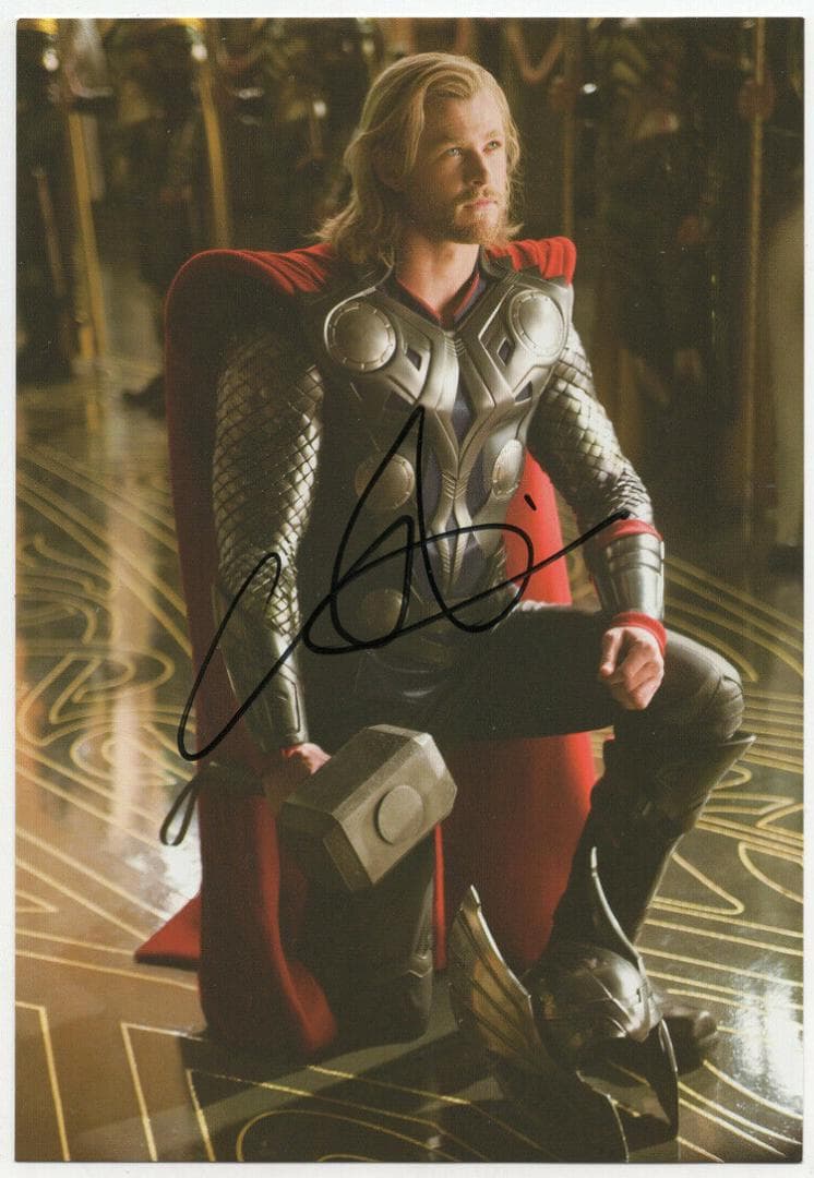 直筆サイン入り写真 アベンジャーズ4 マイティ・ソー /フレーム別/SA鑑定済