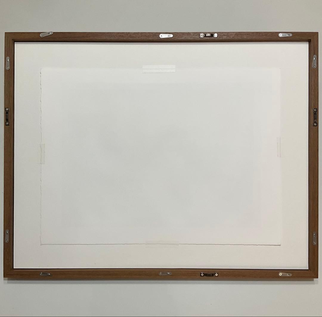 絵画・額縁・織田義郎・風みどりⅣ・リトグラフ+手彩色・美術品・インテリア・雑貨