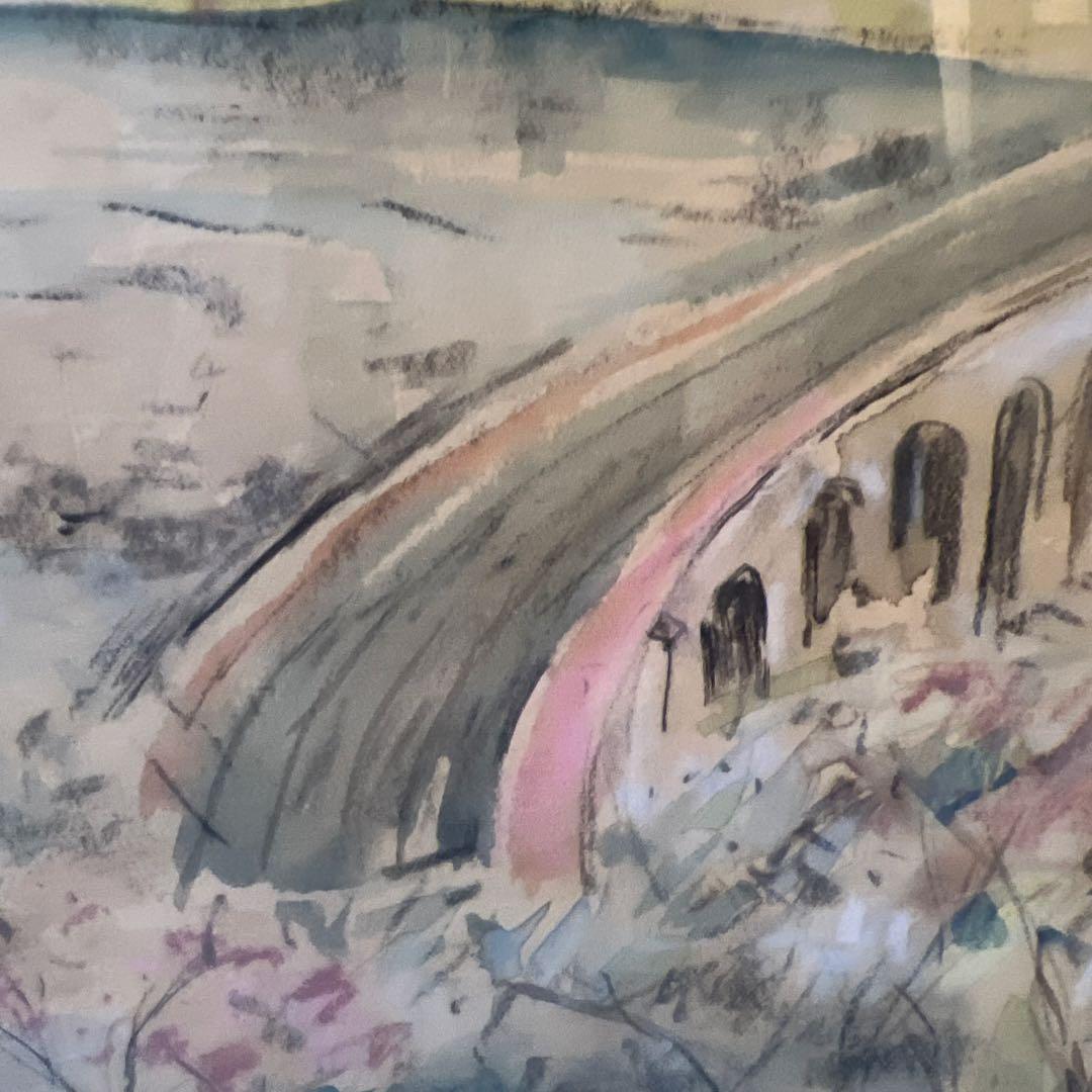 関口俊吾　水彩画 Seki guchi 金色フレーム