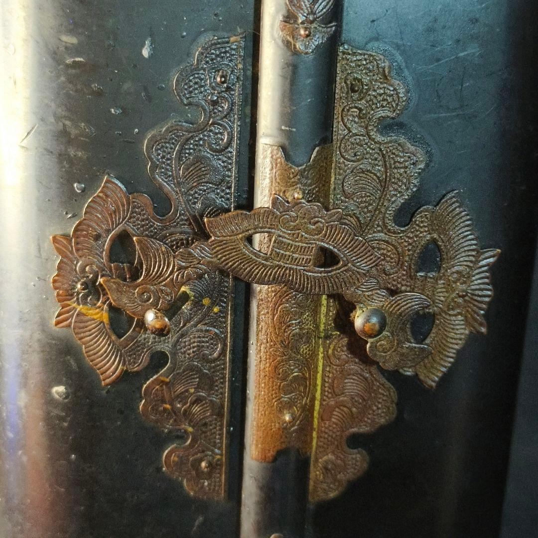 仏教古美術 漆金彩木彫り仏像 厨子付 骨董 アンティーク 蒐集家放出 旧家蔵出し