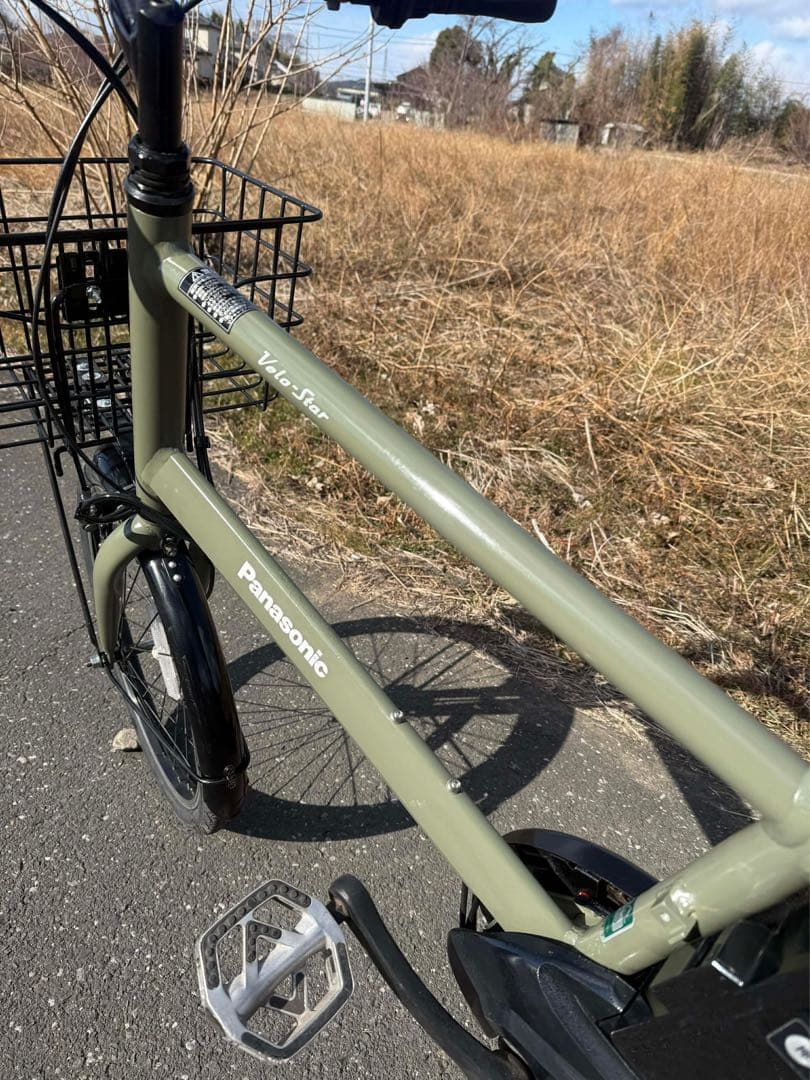 パナソニック製の青色の電動アシスト自転車