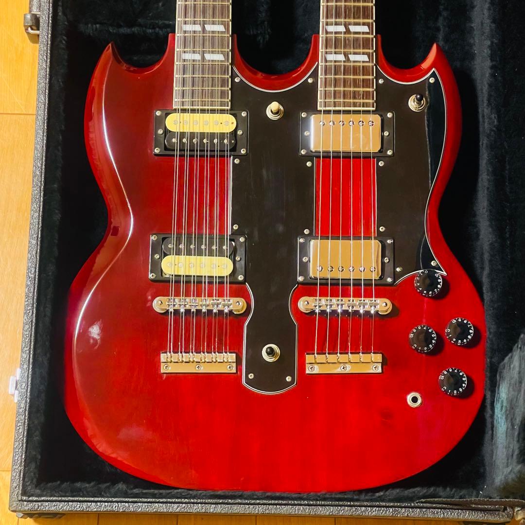 【美品・希少】mavis ダブルネックギター 専用ハードケース付