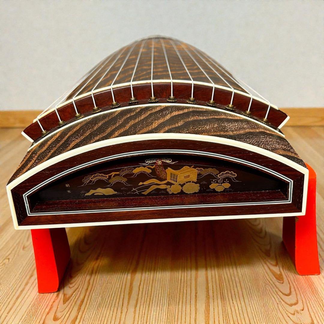 高級琴✨付属品多数✨ フルセット❣️13弦 琴 並甲 木目良好 蒔絵入りケース付き