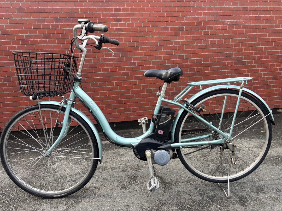 ayano BRIDGESTONE 電動アシスト自転車 水色 前面