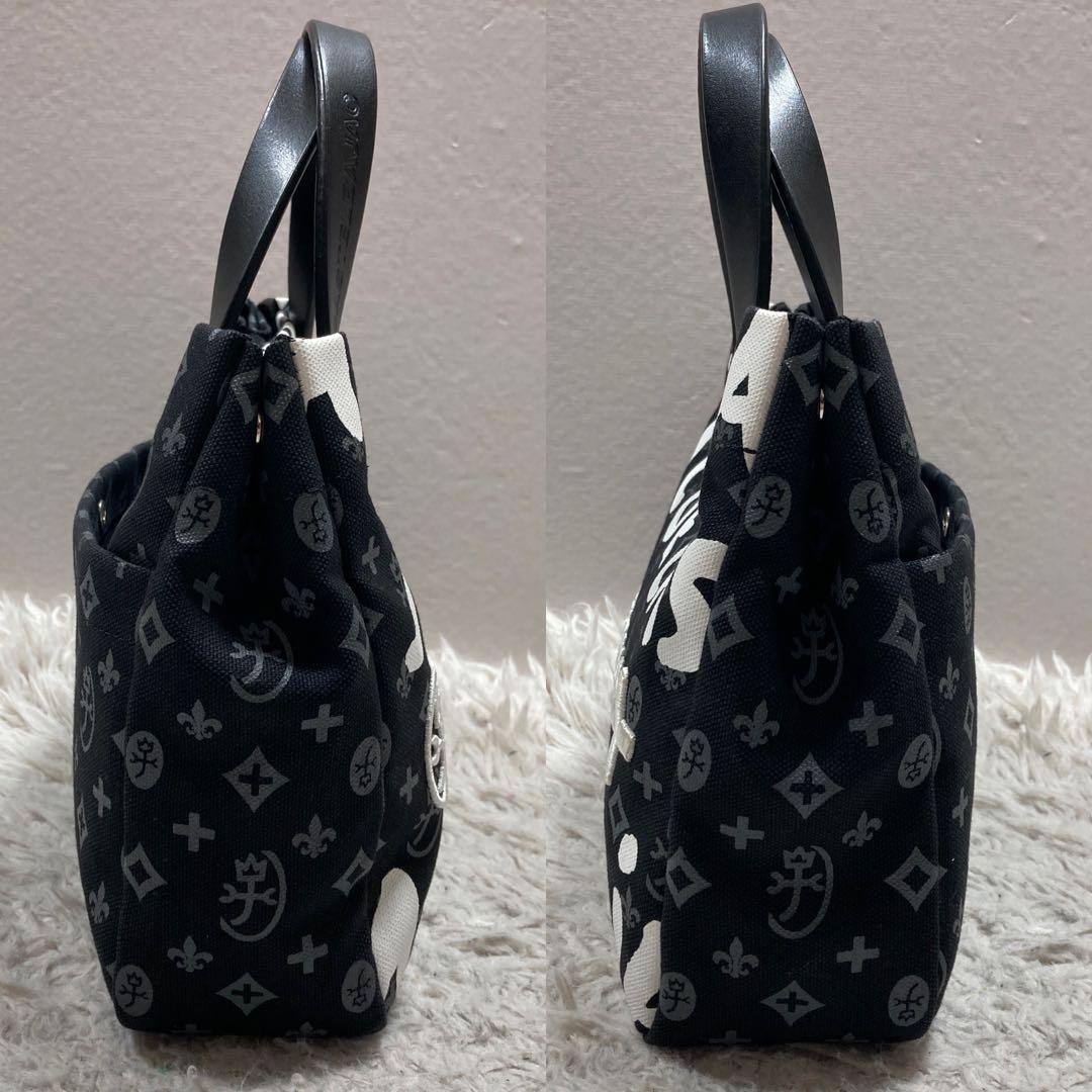 未使用級 入手困難！カステルバジャックって カードバッグ 総柄 キャンバス 黒