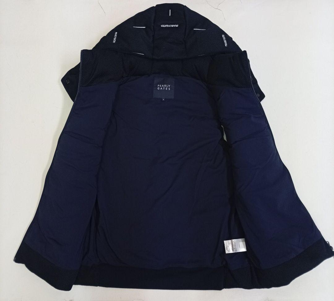 i47〚PEARLY GATES〛中綿フード付きベストネイビー サイズ4