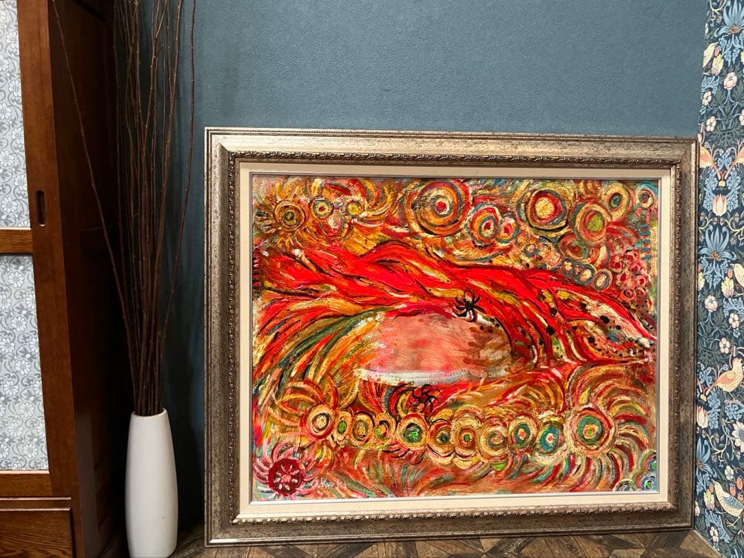 特大 油絵 絵画 インテリア アンティーク 抽象画 額縁