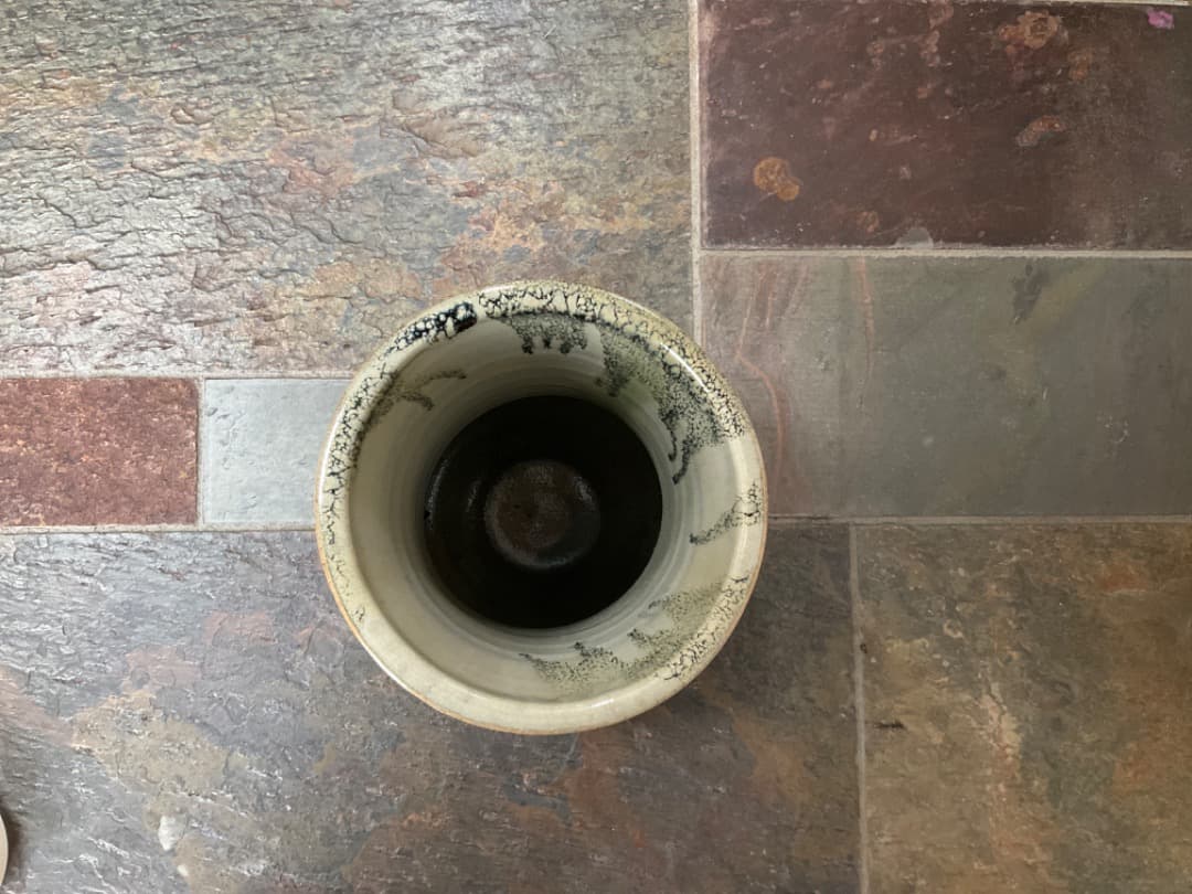 奈良赤膚焼　大塩昭山　大型花瓶　花器　花入