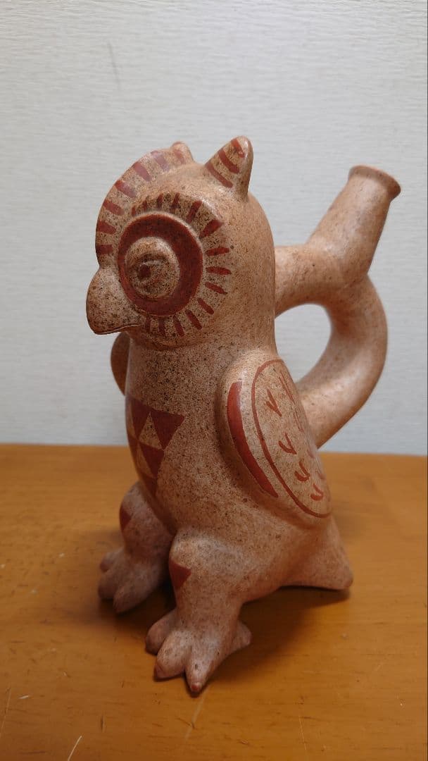 ペルー　モチェ文化　フクロウの土器　リプロ品