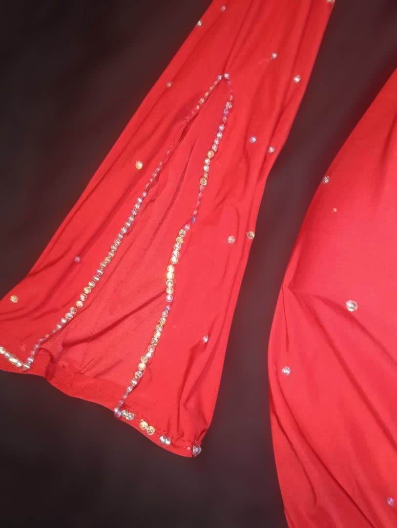 【新品Sale】エジプト製サイーディ&バラディベリーダンス衣装セット赤