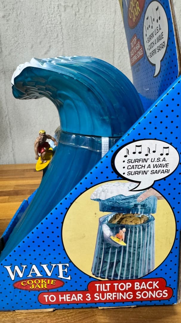 !!希少 当時物!! WAVE COOKIE JAR サーフィンソング付き