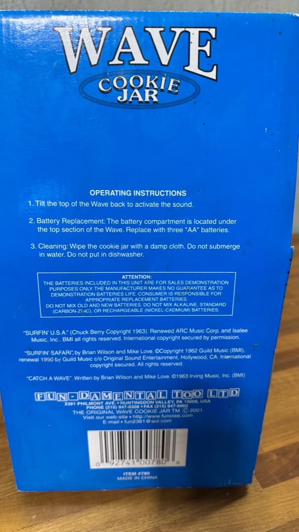 !!希少 当時物!! WAVE COOKIE JAR サーフィンソング付き