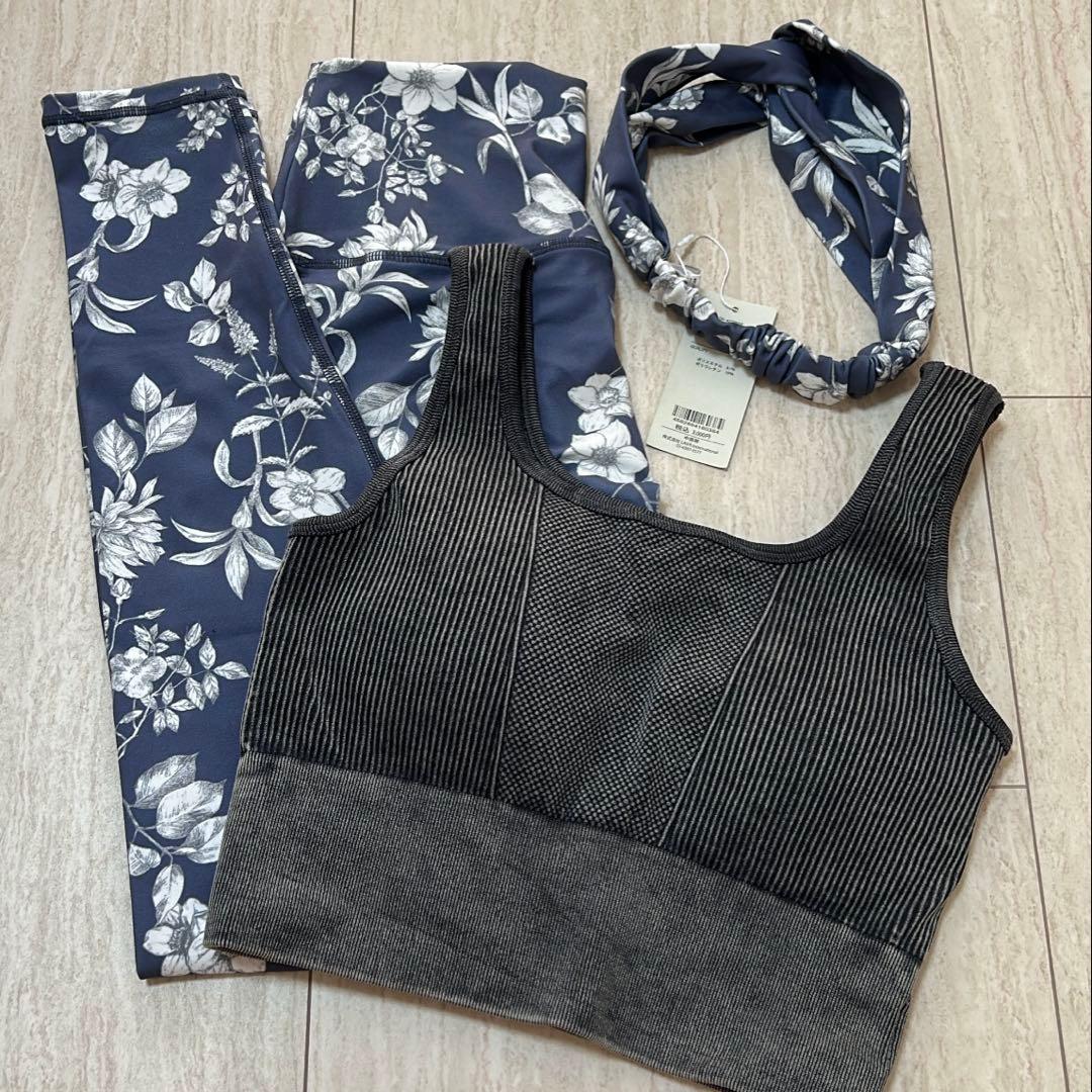 SUKALAヨガウェアピラティス（S） スポーツブラ・レギンス・ヘアバンドセット