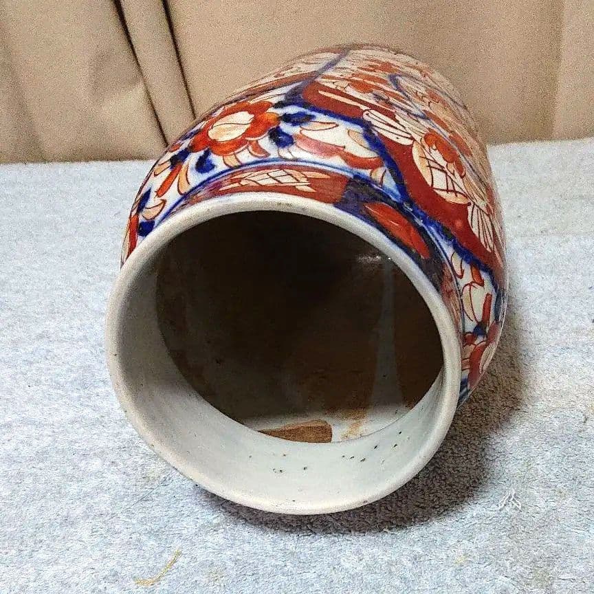 古伊万里赤絵花生 骨董