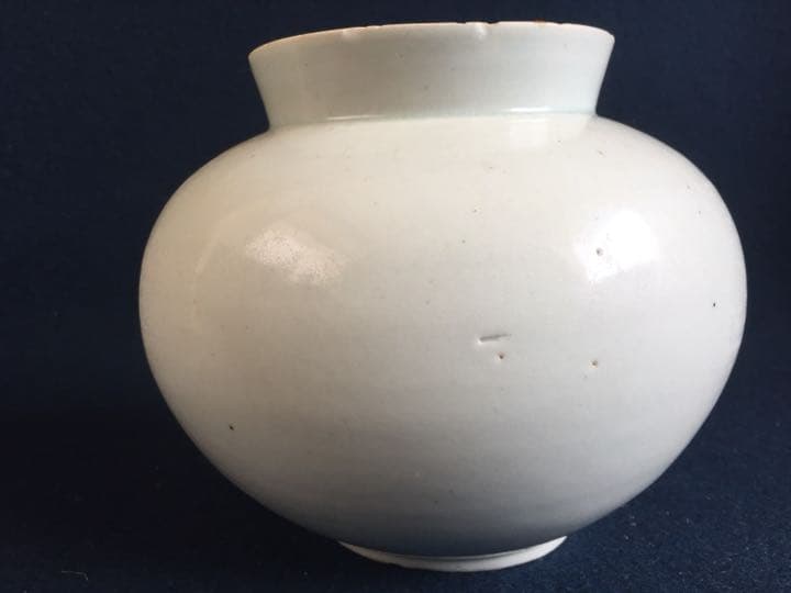 李朝 分院窯 白磁丸壷 本物保証 骨董
