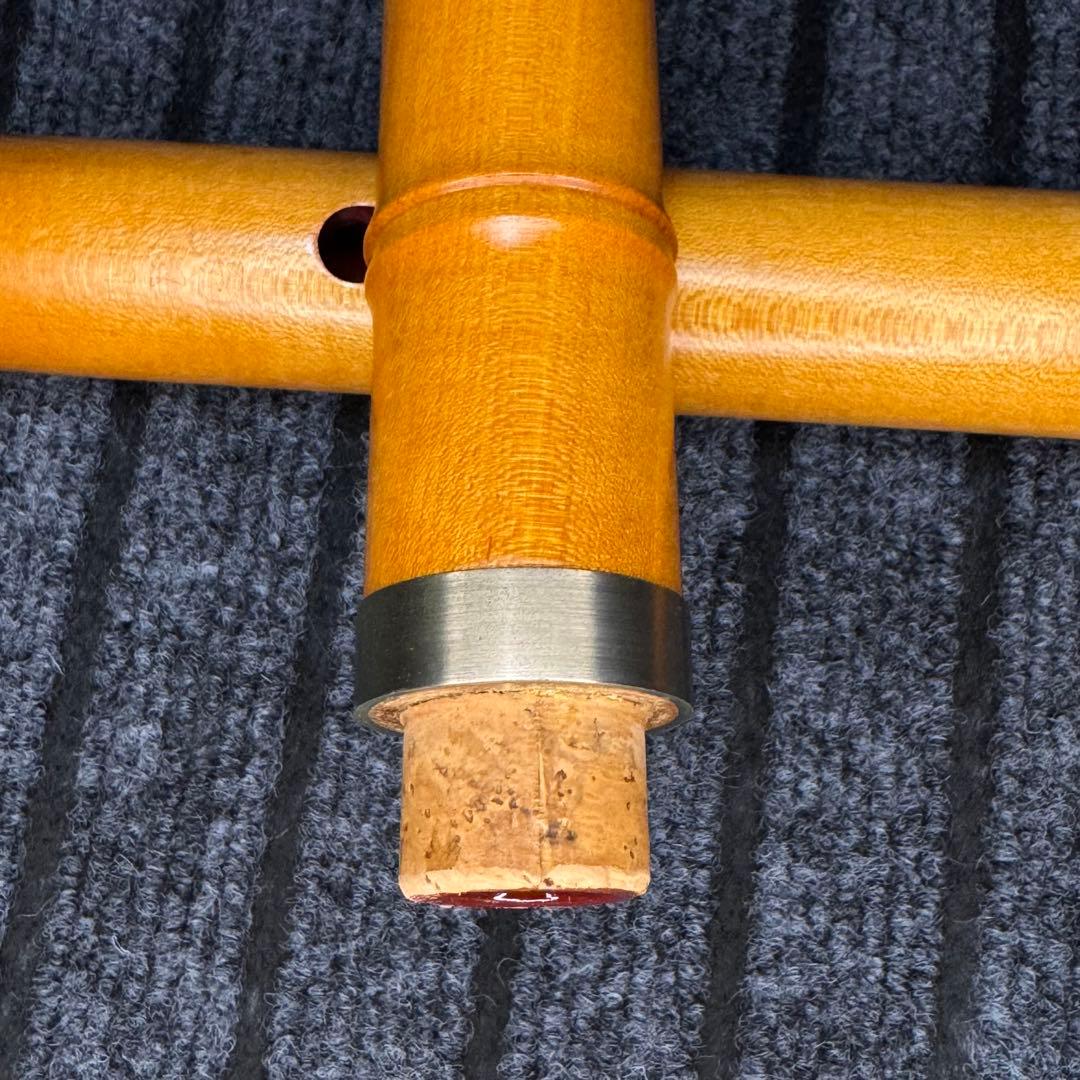 尺八 銘木(楓) 和田謹製 琴風調 二印 一尺八寸管