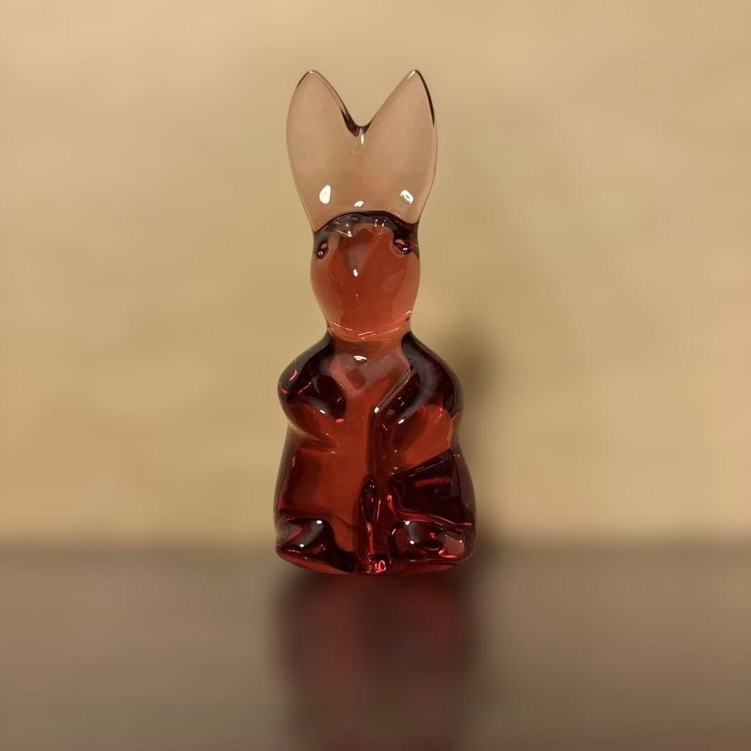 Baccarat 赤色ガラスウサギ