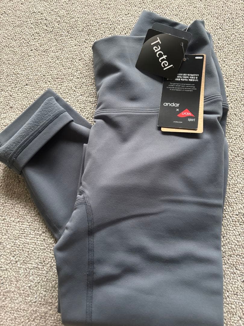 andarアンダール　Airywin 裏起毛レギンス　スチールグレー M