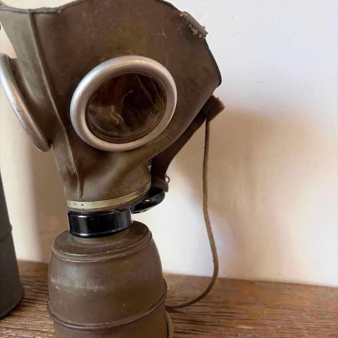 1938年　製造　ガスマスク　フランス軍　ミリタリー　第二次世界大戦