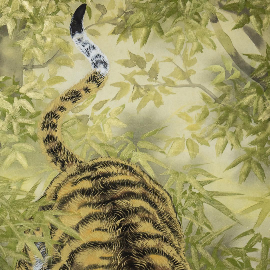 掛軸-795　米重忠夫　猛虎　共箱　二重箱