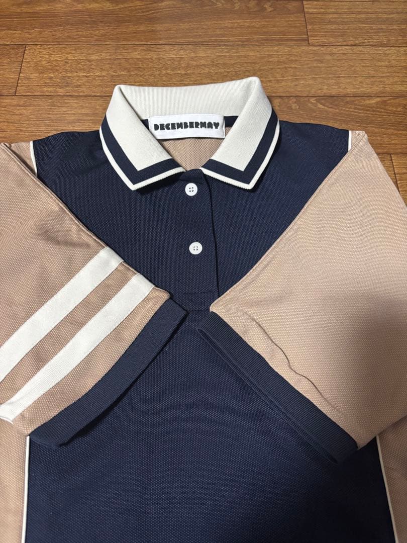 Decembermay ポロシャツ Bicolor Dolman sleeve