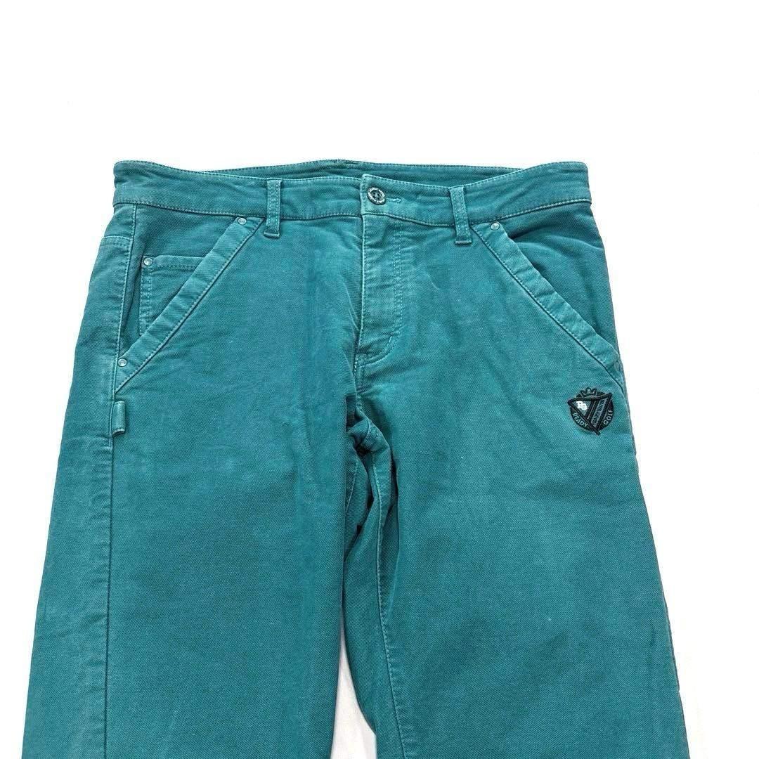 パーリーゲイツ　5/L 30周年記念 ロングパンツ　エメラルドグリーン系