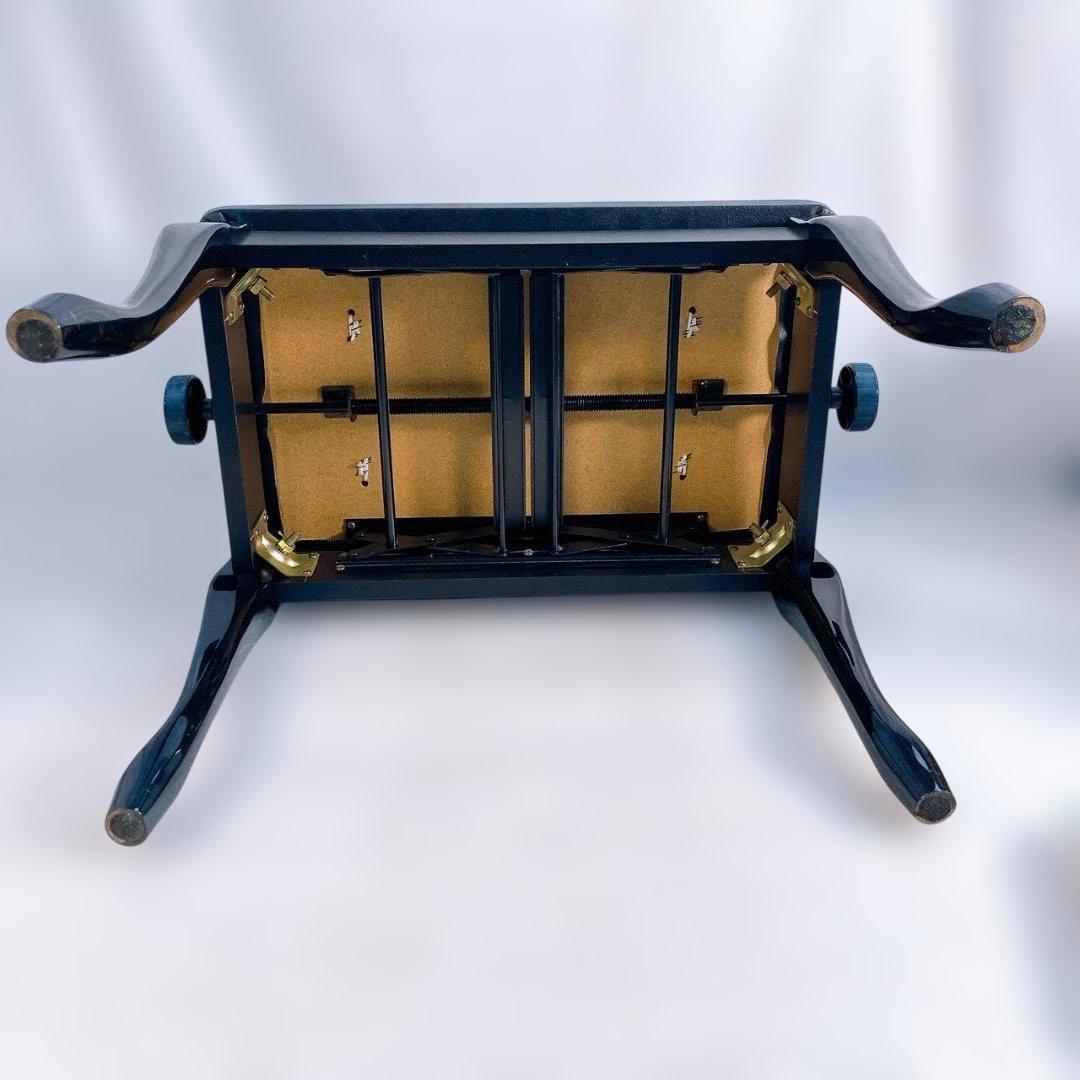 ピアノ椅子　猫足　レザー　高さ調整付き