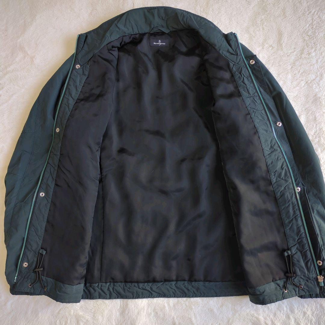 マンシングウェア ナイロンジャケット ゴルフウエア ダウン 中綿 深緑 メンズ