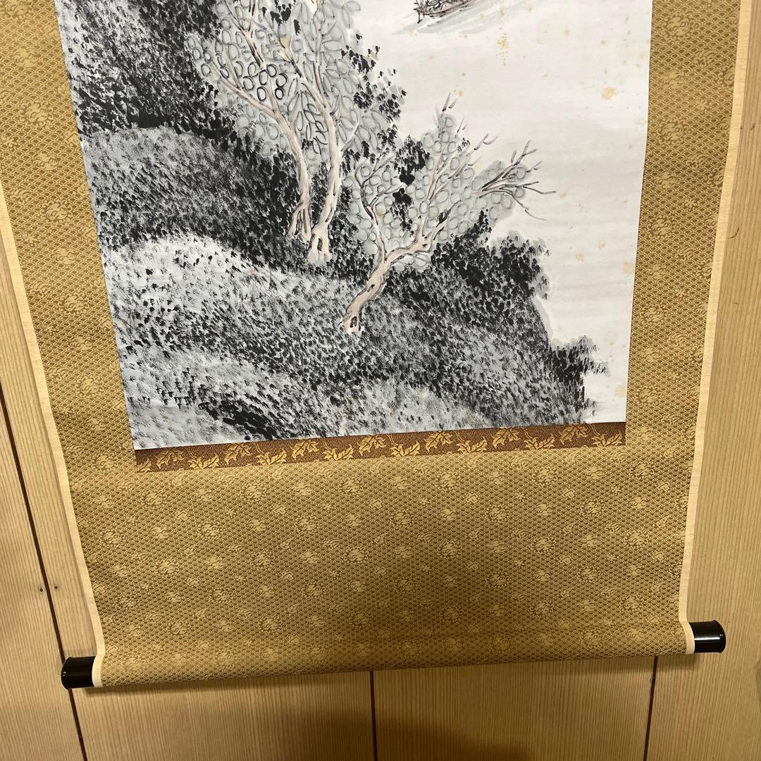 伊豆　海に面した民家　掛け軸