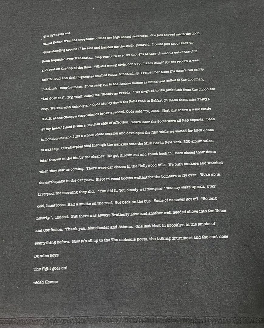 stussy × josh cheuse oasis リアム・ギャラガーTシャツ