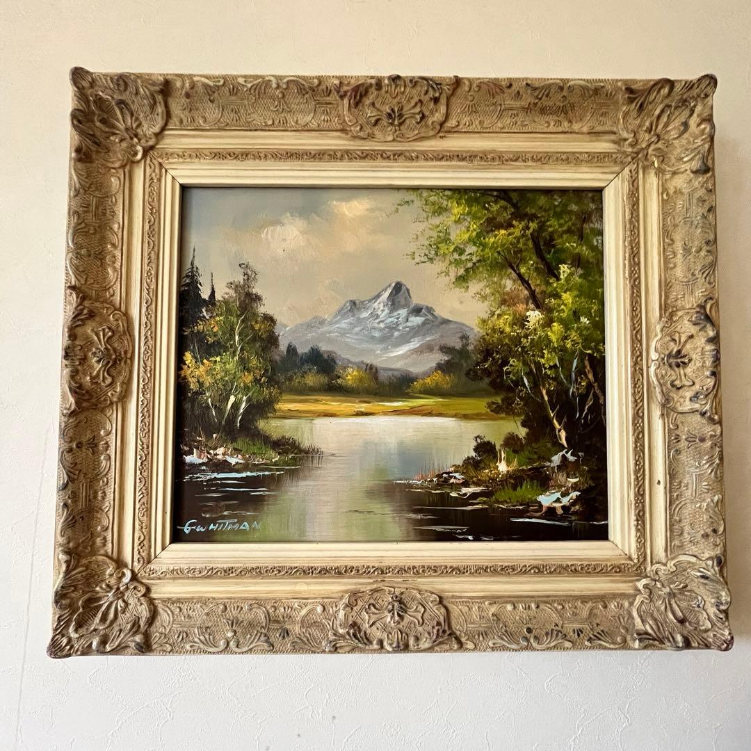 G Whitman 油彩画　油絵　絵画　アンティーク