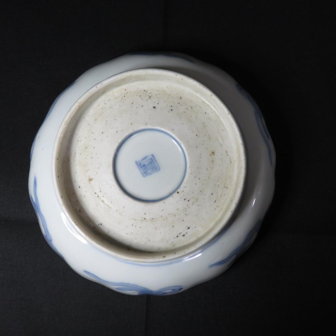 なます皿 色絵付 江戸 花唐草 花文様 桐 角富 宝 蛇の目高台