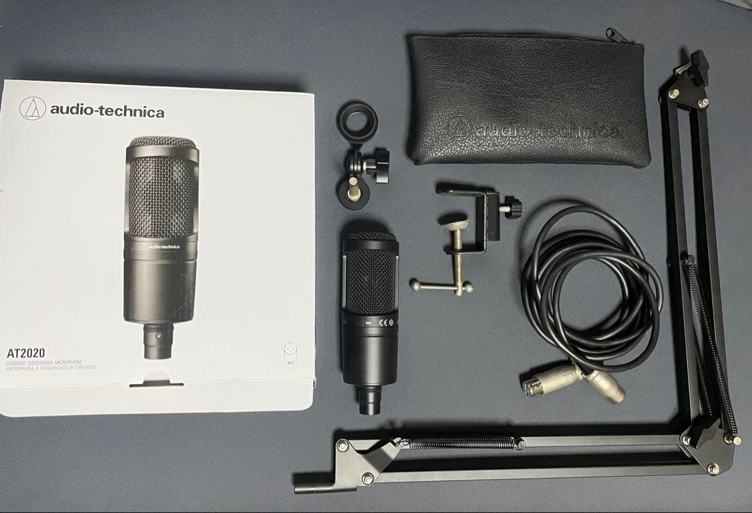 オーディオテクニカ【コンデンサーマイクAT2020】デスクアーム/ケーブル付