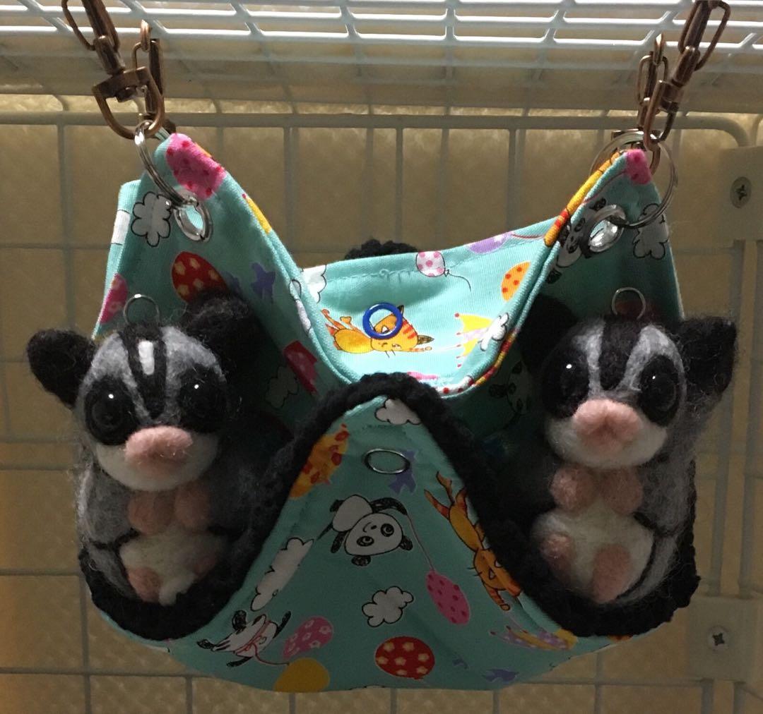 モモンガハウス(パンダ・風船柄)   ボア黒  1850円