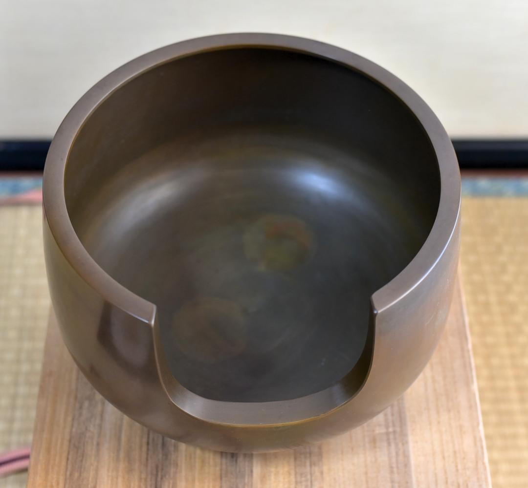 値下げ、鋳銅　秀山作　道安型風炉4点組　囲炉裏、ヒ－タ－　お茶道具/共箱