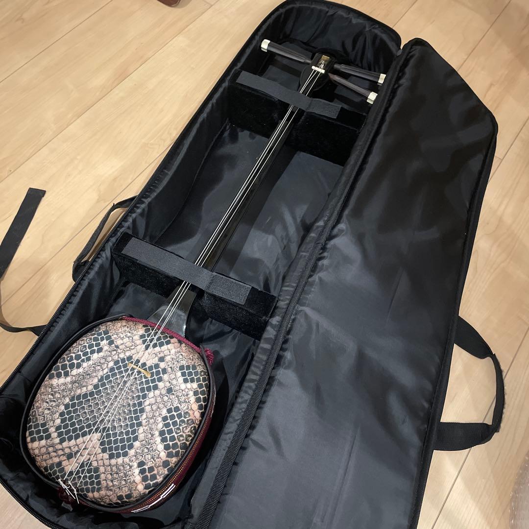 三味線 人工皮 ポリエステル ケース付き