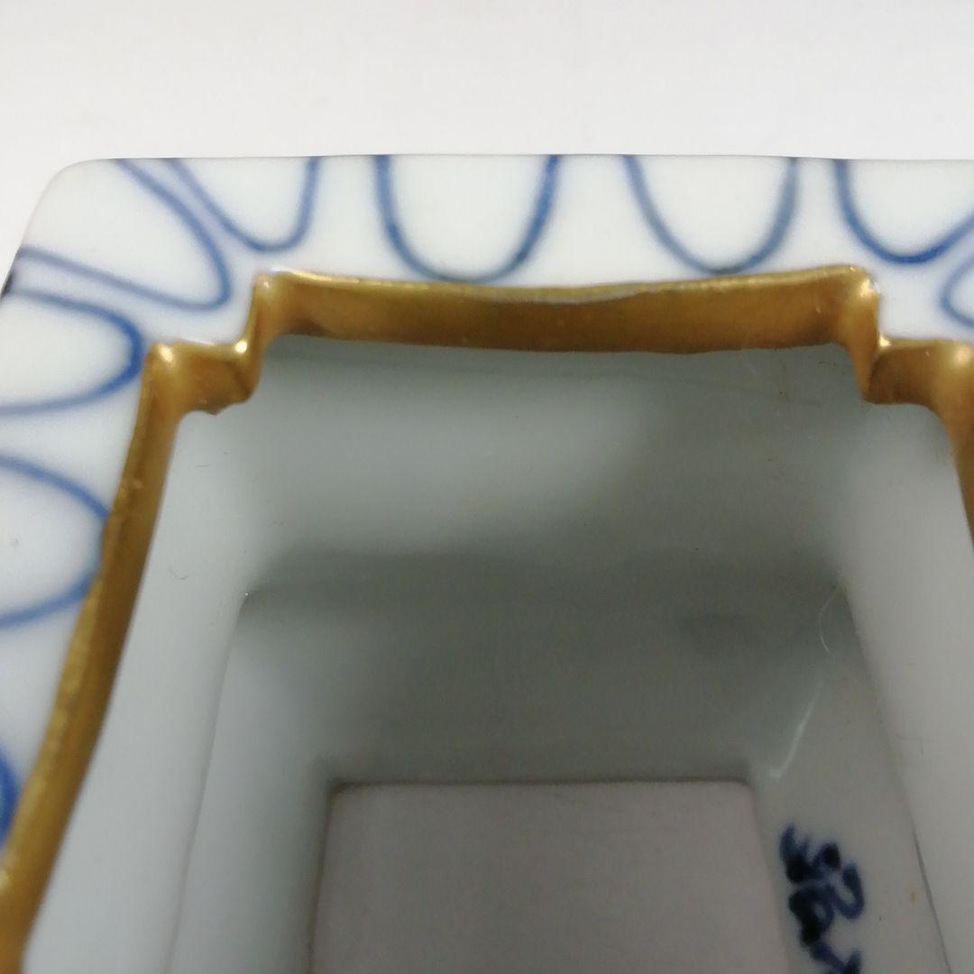 Ｗ１２４　蓋置　『色絵　網目』『高野昭阿弥 造』　共箱　茶道具