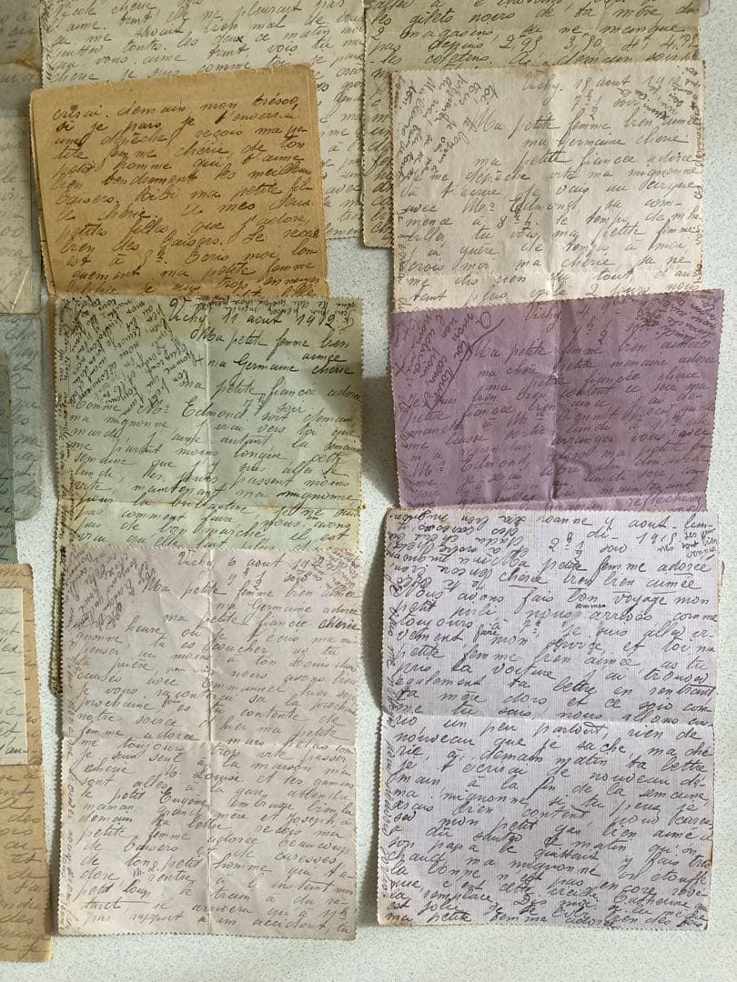 値下げ　T48 フランスアンティーク　手書き　お手紙　24通セット　1910年代