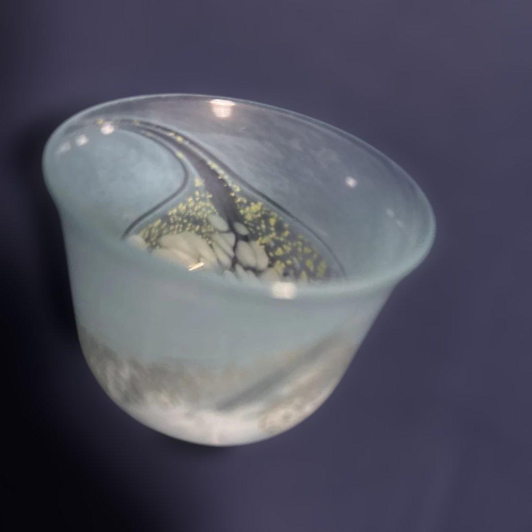 「ガラスのぐい呑み」宙吹ガラス作家　川原有造