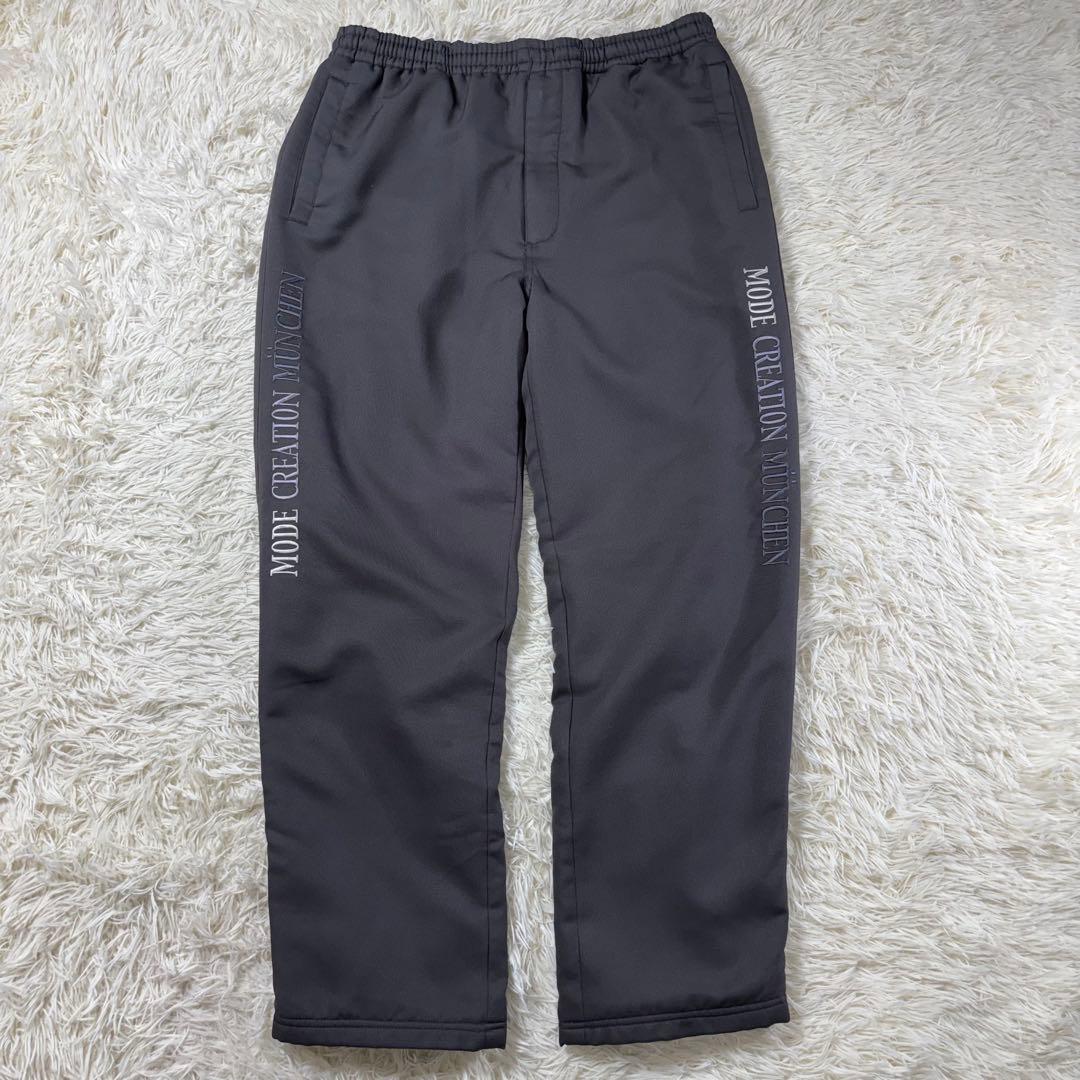 MCM ジャージ セットアップ ロゴ刺繍 フリース裏地 グレー M アーム刺繍