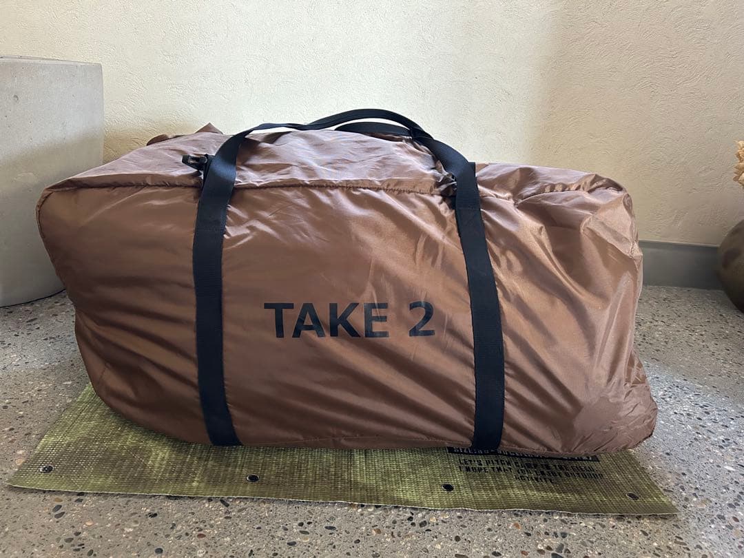 [値下げ]DOD タケノコテント2(TAKE2) カーキ 専用グランドシート付き