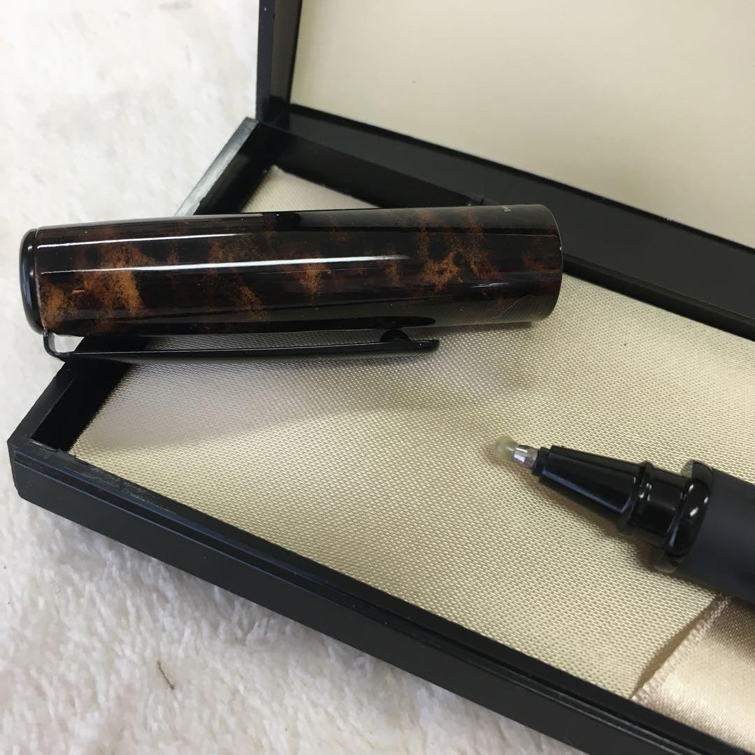 新品 廃盤 トンボ ズーム 高級 水性ボールペン ハバナ 505 べっ甲調 菊紋