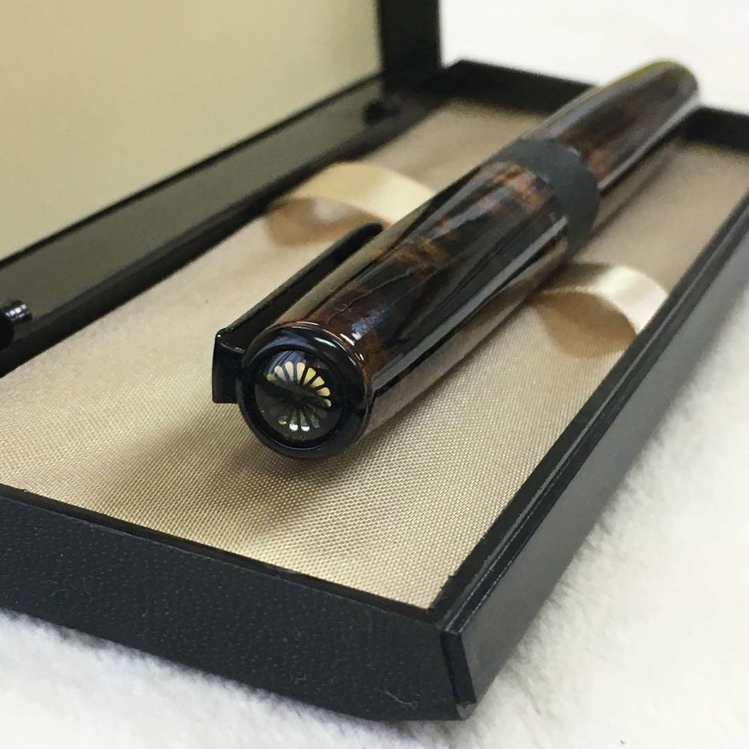 新品 廃盤 トンボ ズーム 高級 水性ボールペン ハバナ 505 べっ甲調 菊紋