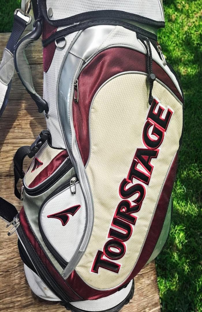 送料無料/超美品　TourStage キャディバッグ ホワイト・レッド